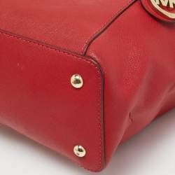 MICHAEL Michael Kors Red Saffiano Leather Jet Set Top Zip Tote