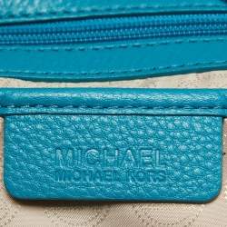 MICHAEL Michael Kors Teal Blue/Beige Leather Jet Set Tote