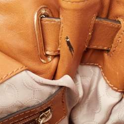Pre Owned MICHAEL Michael Kors Brown Leather Large North South Hamilton Tote