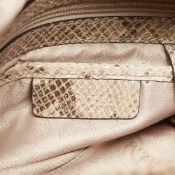 MICHAEL Michael Kors Grey Snakeskin Embossed Leather Cynthia Shoulder Bag