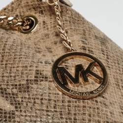 MICHAEL Michael Kors Grey Snakeskin Embossed Leather Cynthia Shoulder Bag