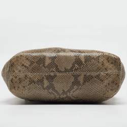 MICHAEL Michael Kors Grey Snakeskin Embossed Leather Cynthia Shoulder Bag