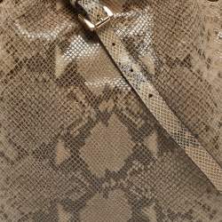 MICHAEL Michael Kors Grey Snakeskin Embossed Leather Cynthia Shoulder Bag
