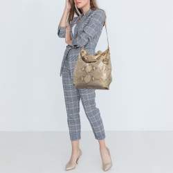 MICHAEL Michael Kors Grey Snakeskin Embossed Leather Cynthia Shoulder Bag
