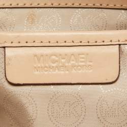 مملوكة مسبقًا MICHAEL Michael Kors Dark Brown Signature Coated Canvas Large Jet Set Travel Tote