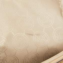 مملوكة مسبقًا MICHAEL Michael Kors Dark Brown Signature Coated Canvas Large Jet Set Travel Tote