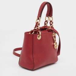 MICHAEL Michael Kors Red Leather Mini Cynthia Tote