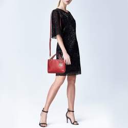 MICHAEL Michael Kors Red Leather Mini Cynthia Tote