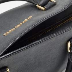 MICHAEL Michael Kors Black Saffiano Leather Large Selma Satchel