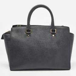 MICHAEL Michael Kors Black Saffiano Leather Large Selma Satchel