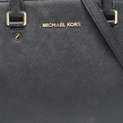MICHAEL Michael Kors Black Saffiano Leather Large Selma Satchel