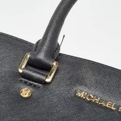 MICHAEL Michael Kors Black Saffiano Leather Large Selma Satchel