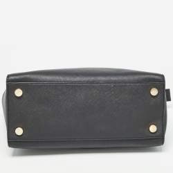MICHAEL Michael Kors Black Saffiano Leather Large Selma Satchel