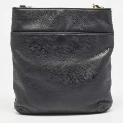 Pre Owned MICHAEL Michael Kors Black Leather Hamilton Crossbody Bag