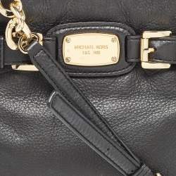 Pre Owned MICHAEL Michael Kors Black Leather Hamilton Crossbody Bag