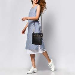 Pre Owned MICHAEL Michael Kors Black Leather Hamilton Crossbody Bag