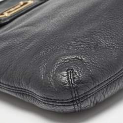 Pre Owned MICHAEL Michael Kors Black Leather Hamilton Crossbody Bag