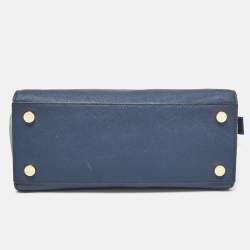 Pre Owned MICHAEL Michael Kors Dark Blue Leather Large Selma Satchel