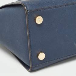Pre Owned MICHAEL Michael Kors Dark Blue Leather Large Selma Satchel