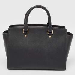 MICHAEL Michael Kors Black Saffiano Leather Large Selma Tote