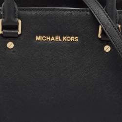 MICHAEL Michael Kors Black Saffiano Leather Large Selma Tote