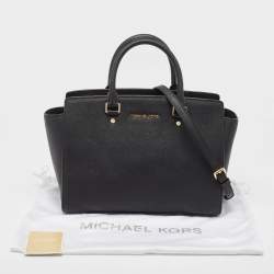 MICHAEL Michael Kors Black Saffiano Leather Large Selma Tote