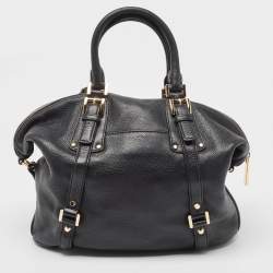 Pre Owned MICHAEL Michael Kors Black Leather Bedford Satchel