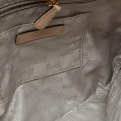 Pre Owned MICHAEL Michael Kors Brown Signature Coated Canvas and Leather East West Zip Tote