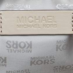 Pre Owned MICHAEL Michael Kors Brown Signature Coated Canvas and Leather East West Zip Tote