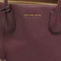 Pre Owned MICHAEL Michael Kors Burgundy Grained Leather Large Mercer Tote