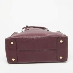 Pre Owned MICHAEL Michael Kors Burgundy Grained Leather Large Mercer Tote