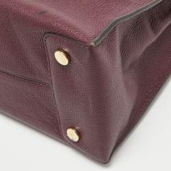 Pre Owned MICHAEL Michael Kors Burgundy Grained Leather Large Mercer Tote