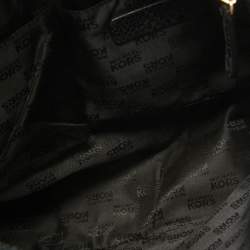 Pre Owned MICHAEL Michael Kors Black Phyton Effect Suede East West Hamilton Tote