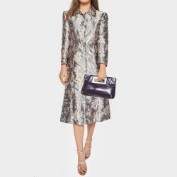 Pre Owned MICHAEL Michael Kors Purple Patent Leather Berkley Clutch