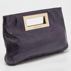 Pre Owned MICHAEL Michael Kors Purple Patent Leather Berkley Clutch