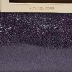 Pre Owned MICHAEL Michael Kors Purple Patent Leather Berkley Clutch