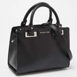 Pre Owned MICHAEL Michael Kors Black Leather Quinn Tote