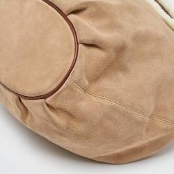 MICHAEL Michael Kors Beige/Brown Suede and Shearling Fur Bucket Bag