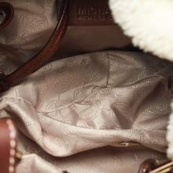 MICHAEL Michael Kors Beige/Brown Suede and Shearling Fur Bucket Bag