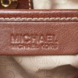 MICHAEL Michael Kors Beige/Brown Suede and Shearling Fur Bucket Bag