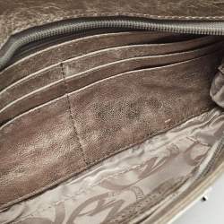 MICHAEL Michael Kors Metallic Leather Webster Ruched Clutch