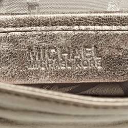 MICHAEL Michael Kors Metallic Leather Webster Ruched Clutch