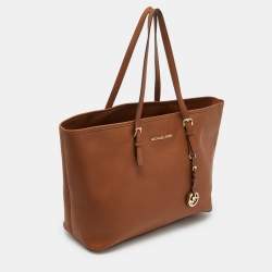 MICHAEL Michael Kors Brown Leather Jet Set  Shopper Tote