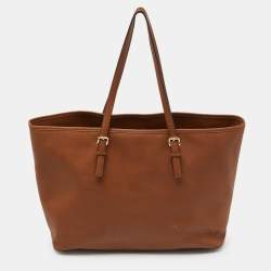 MICHAEL Michael Kors Brown Leather Jet Set  Shopper Tote