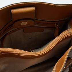 Pre Owned MICHAEL Michael Kors Beige Leather East/West Hamilton Tote