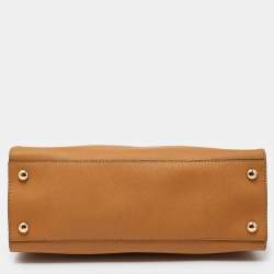 Pre Owned MICHAEL Michael Kors Beige Leather East/West Hamilton Tote