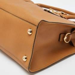 Pre Owned MICHAEL Michael Kors Beige Leather East/West Hamilton Tote