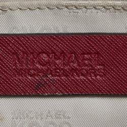 MICHAEL Michael Kors Brown/Red Signature Coated Canvas and Leather Tina Tote