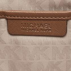 Pre Owned MICHAEL Michael Kors Brown Saffiano Leather Large Jet Set Travel Tote