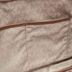 Pre Owned MICHAEL Michael Kors Brown Saffiano Leather Large Jet Set Travel Tote